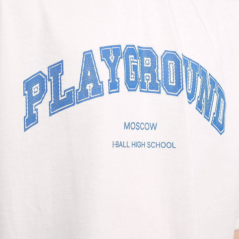 мужская бежевая футболка PLAYGROUND B-Ball High School Tee PG milky tee - цена, описание, фото 2